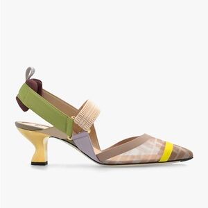Fendi Colibri Slingback Mesh Heels Size 39.5